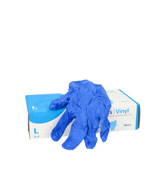 4A Gant en vinyle bleu | Taille L 8-9 | Par 100 pièces
