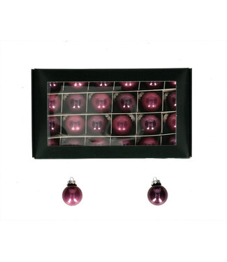 4A Purple shiny Christmas bauble | Diameter 25 millimetres | Per 24 pieces