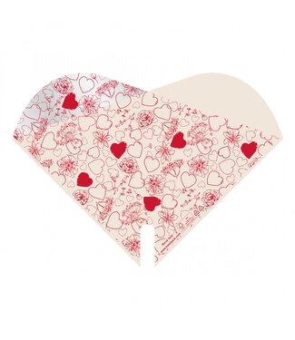 4A Rote Bezüge Doublé Love | Größe 35 x 35 Zentimeter | Pro 50 Stück