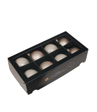 4A Champagne-coloured Christmas bauble | Matte and shiny baubles | Diameter 80 millimetres | Pack of 8