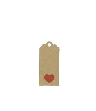 4A Natural label with heart | Size 6.5 x 3 centimetres | Per 50 pieces