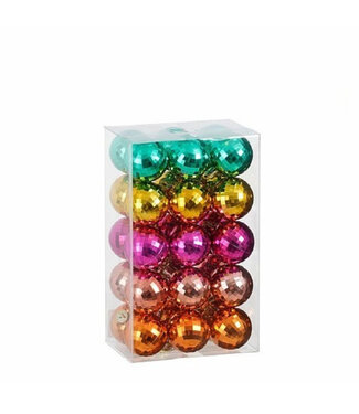 4A Boules de Noël en plastique de couleurs mélangées | Diamètre 40 millimètres | Par 30 pièces