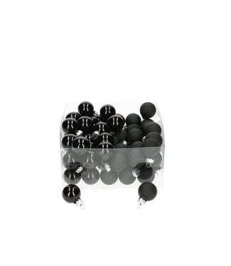 4A Black Christmas bauble | Matte and shiny baubles | Diameter 25 millimetres | Per 72 pieces