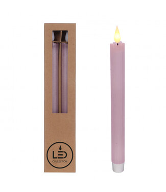 4A Bougie crayon LED rose | Diamètre 2,1 centimètres | Hauteur 25 centimètres | Piles AAA non incluses | Par lot de 2 pièces