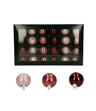 4A Pink Christmas bauble | Matte and shiny baubles | Diameter 40 millimetres | Per 48 pieces