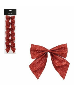 4A Noeud papillon rouge | Dimensions 10 x 12 centimètres | Par 6 pièces