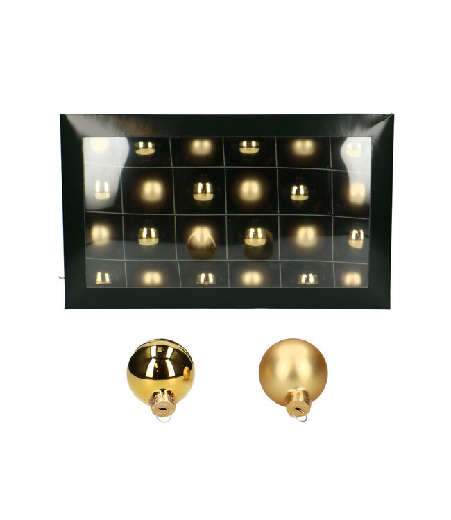 Gold-coloured Christmas bauble | Matte and shiny baubles | Diameter 40 millimetres | Available to order in sets of 48