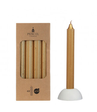 4A Gold-coloured pencil candle | Diameter 2.2 centimetres | Length 20 centimetres | Per 4 pieces