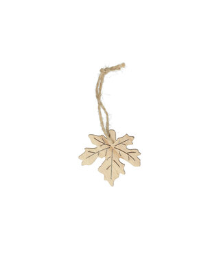 4A Natural wooden leaf pendant decoration | Length 5 centimetres | Per 24 pieces