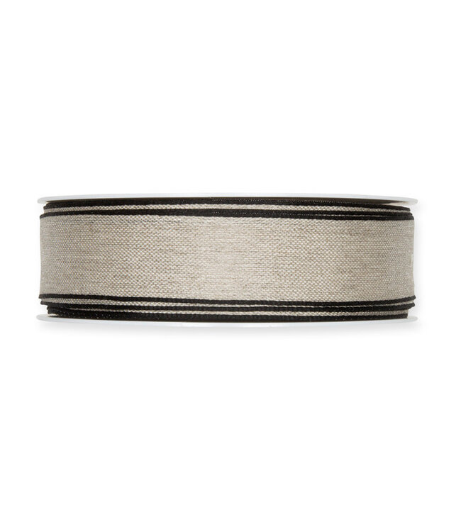 Black linen ribbon | Width 25 millimetres | Length 20 metres | Available to order individually