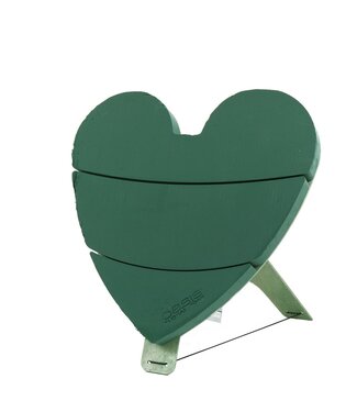 4A Oasis vert mousse florale Bioline Cœur avec support | Dimensions 60 x 60 x 5,5 centimètres | Par pièce