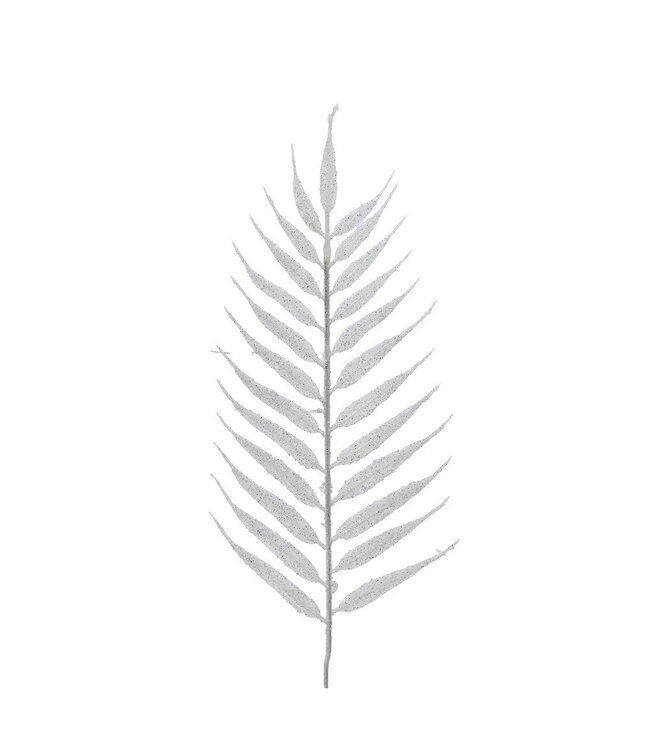 Naturelle feuille blanche pailletée | Longueur 42 centimètres | Commande par 4 pièces