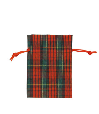 4A Sac tartan rouge vert à couleurs mélangées | Dimensions 9 x 12 centimètres | Par 10 pièces