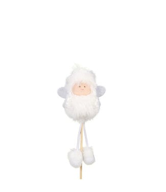 4A Ange blanc naturel pour décoration de Noël | Longueur 20 centimètres | Par lot de 4 pièces