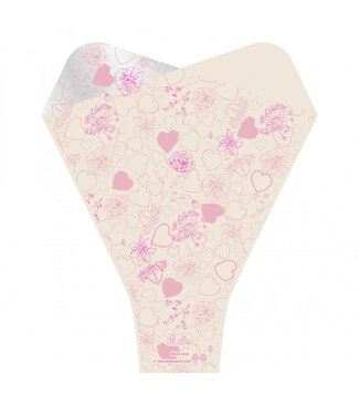 4A Housses Rose Clair Doublé Love | Dimensions 50 x 44 x 12 centimètres | Par 50 pièces