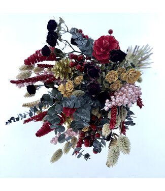 MyFlowers Bouquet de fleurs séchées de Noël "Christmas Vibe" | Longueur 55 centimètres | Par pièce