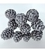White Snow-Covered Pine Cones | Length 55 centimetres | Available to order in sets of 10