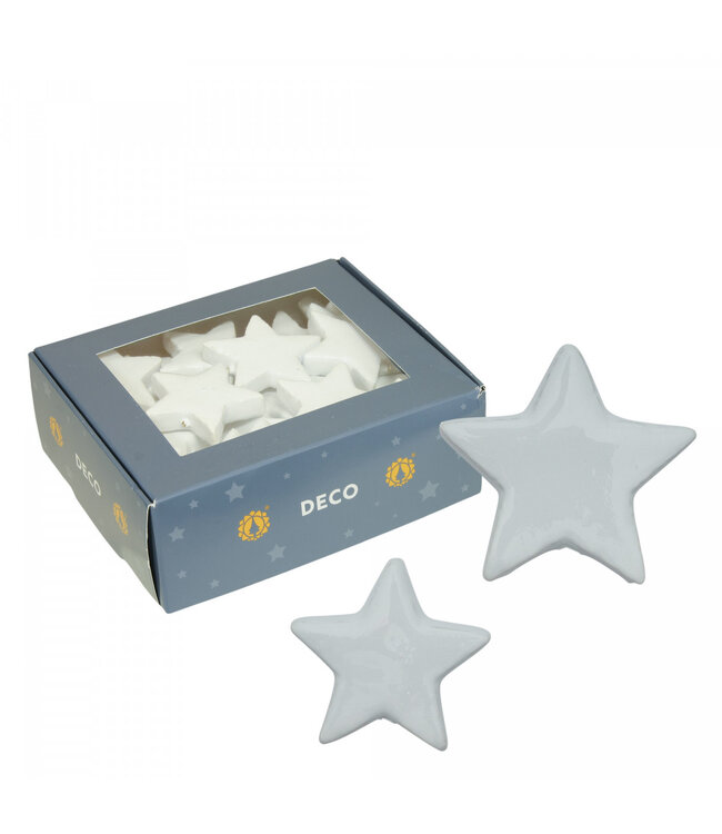 Étoile blanche naturelle déco | Diamètre 40 - 50 millimètres | Commande par 48 pièces