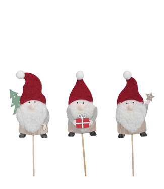 4A Rotes Sortiment Weihnachtsmann Einstecker | Länge 20 Zentimeter | Höhe 10,5 Zentimeter | Pro 6 Stück