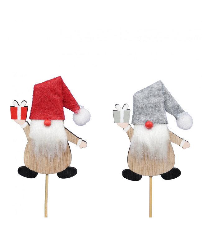 Gemischte Farben Sortiment Weihnachtsmann Einstecker | Länge 20 Zentimeter | Höhe 8,5 Zentimeter | Pro 8 Stück zu bestellen