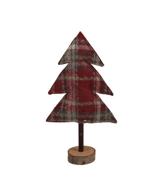 4A Décoration d'arbre à carreaux rouges | Longueur 15 centimètres | Largeur 5,5 centimètres | Hauteur 28 centimètres | Par 6 pièces