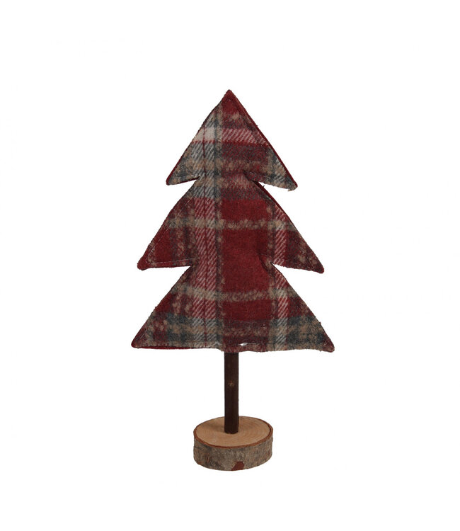 Décoration d'arbre à carreaux rouges | Longueur 15 centimètres | Largeur 5,5 centimètres | Hauteur 28 centimètres | Commande par 6 pièces