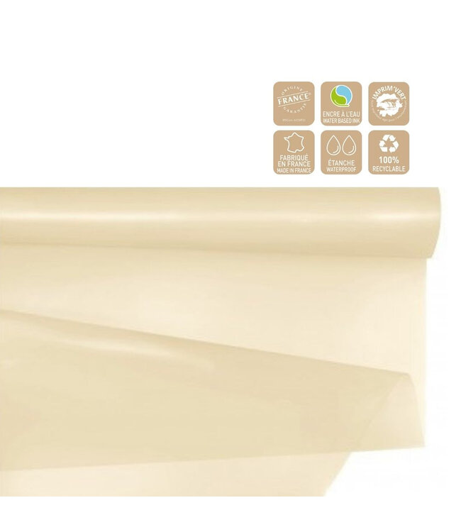 Beige Folie auf Rolle Cachotier | Breite 80 Zentimeter | Länge 40 Meter | Pro Stück bestellbar