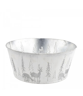4A Naturelle écuelle de Noël en zinc blanc | Diamètre 23 centimètres | Hauteur 10,5 centimètres | Par 10 pièces