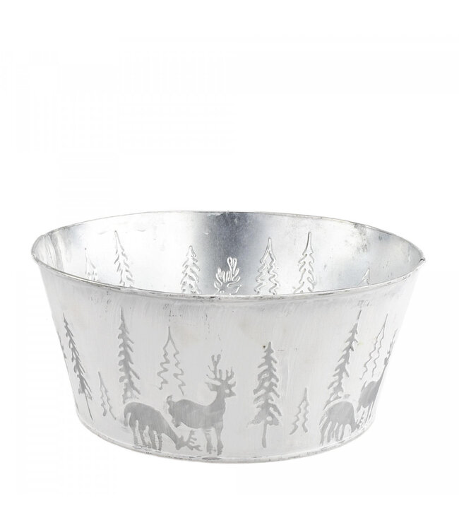 Écuelle de Noël en zinc blanc naturel | Diamètre 23 centimètres | Hauteur 10,5 centimètres | Commande par 10 pièces