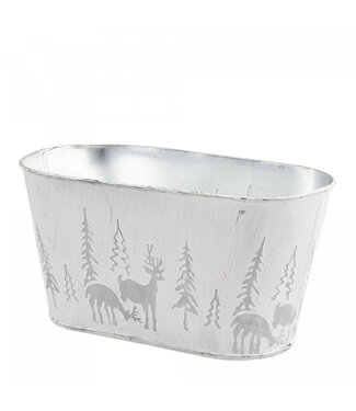 4A Natural white zinc Christmas container | Length 24.5 centimetres | Width 12 centimetres | Height 12.5 centimetres | Per 10 pieces