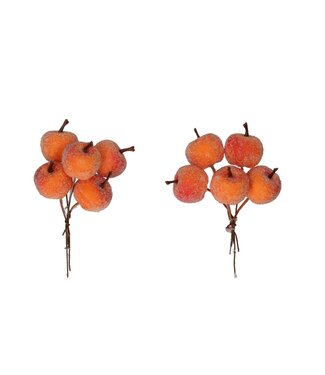 4A Orange matt gefrosteter Apfel-Stecker | Durchmesser 3 Zentimeter | Pro 20 Stück