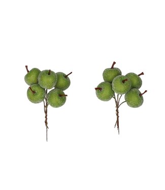 4A Apfelgrün matt gefrosteter Apfel Stecker | Durchmesser 3 Zentimeter | Pro 20 Stück