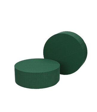 4A Mousse florale verte Cylindre de base | Diamètre 20 centimètres | Hauteur 7 centimètres | Par 2 pièces