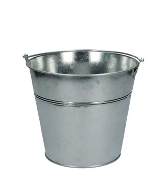 4A Seau en zinc argenté Cache-pot Pot de fleurs | Contenance 1,5 litre | Dimensions 17 x 15 centimètres | Par lot de 6 pièces