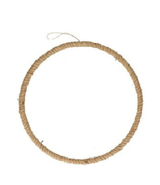 4A Corde de jute marron clair Décoration Suspendue cercle | Diamètre 35 centimètres | Par 4 pièces
