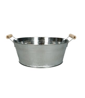 4A Pot de fleurs en zinc argenté avec poignée | Dimensions 25 x 10 centimètres | Par 10 pièces