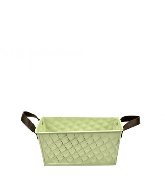 4A Pot de fleurs en zinc vert Carré | Dimensions 19,5 x 10,5 x 8,5 centimètres | Par 10 pièces