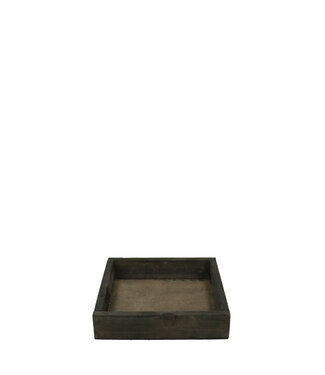 4A Plateau en bois brun foncé | Dimensions 14 x 14 x 3 centimètres | Par 10 pièces