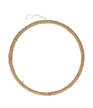 4A Corde de jute brun clair Décoration Suspendue cercle | Diamètre 40 centimètres | Par 4 pièces