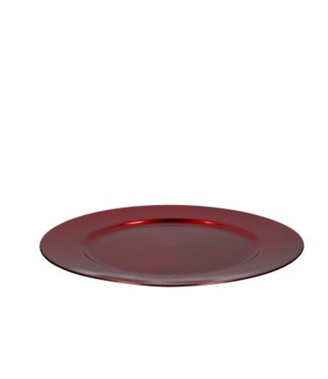 Assiette de Noël en mélamine rouge | Diamètre 33 centimètres | Commande par 12 pièces
