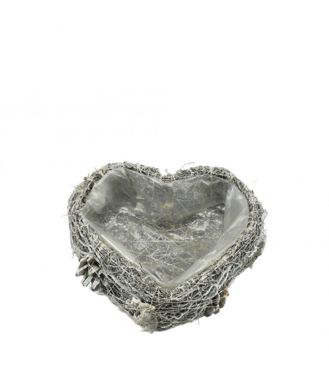 Pot de fleurs en forme de cœur Salim gris | Dimensions 18 x 8 centimètres | Disponible par lot de 2 pièces