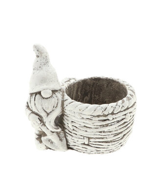 4A Pot de Noël en céramique grise Gnome | Dimensions 17 x 11,5 x 15,5 centimètres | Par 6 pièces