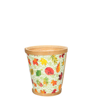 4A Pot en bois à feuilles de couleurs mélangées | Diamètre 13 centimètres | Hauteur 14 centimètres | Par 10 pièces
