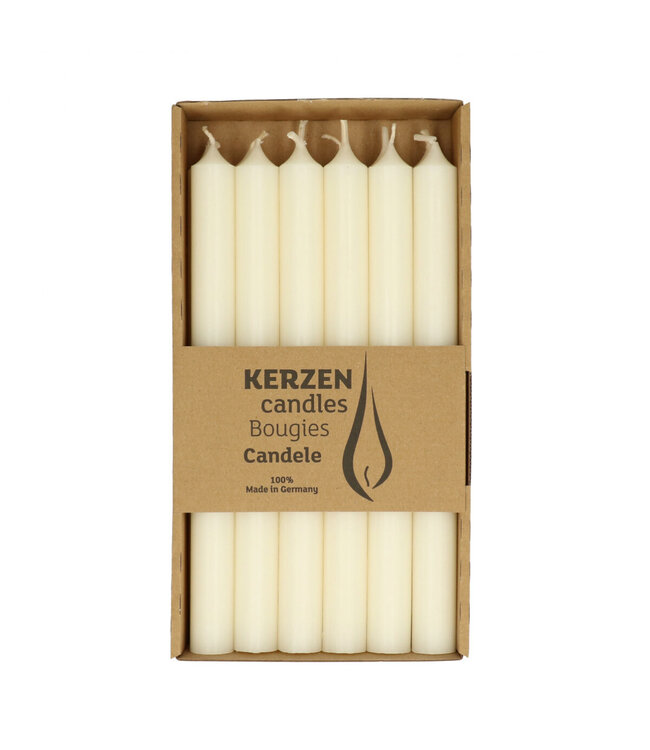 Cream-coloured rustic table candle | Diameter 2.2 centimetres | Height 25 centimetres | Available to order per 12 pieces