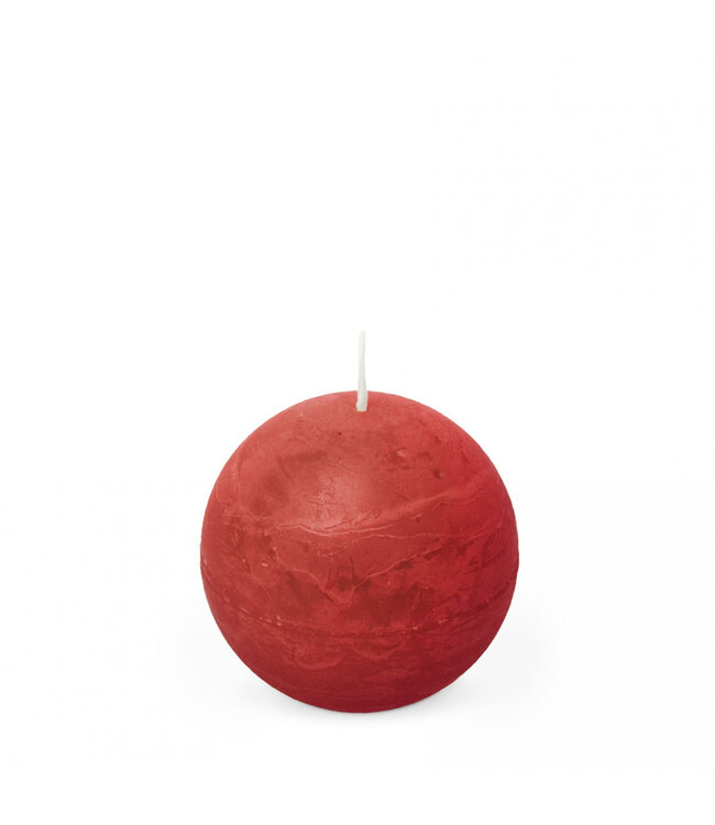 Bougie rustique rouge | Diamètre 8 centimètres | Commande par 6 pièces