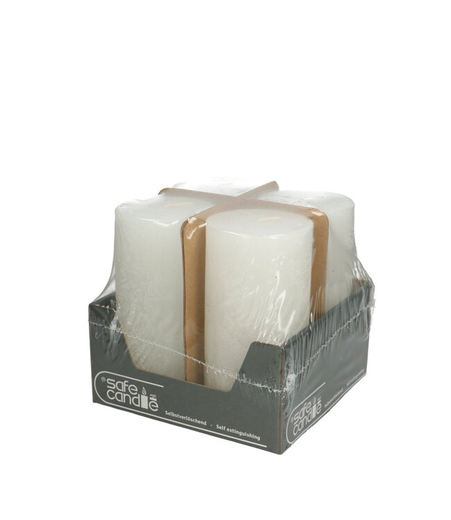 Natural white rustic Safe pillar candle | Diameter 7 centimetres | Height 14 centimetres | Available to order in sets of 4