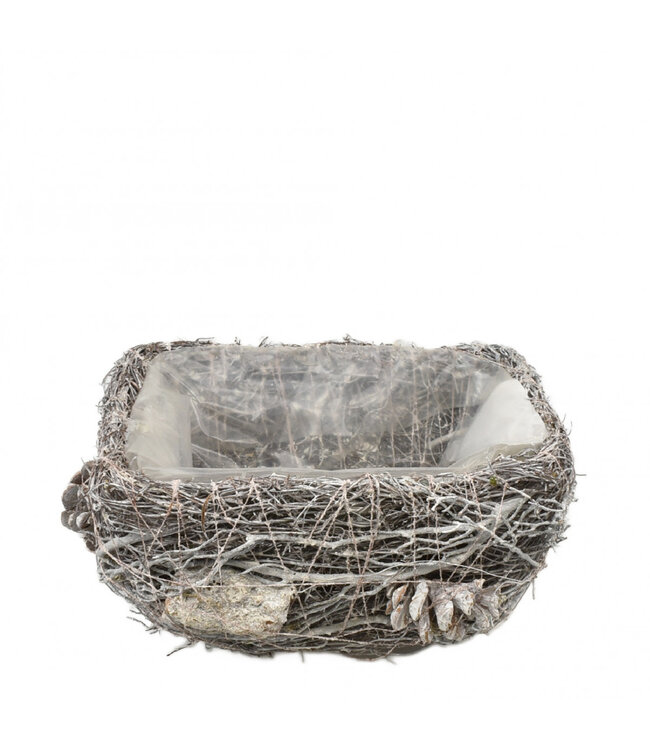 Grey Salim plant pot flowerpot | Size 17 x 12 x 10 centimetres | Available to order in sets of 2