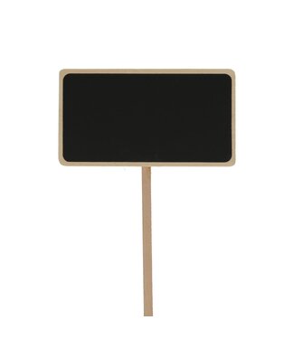 4A Schwarzes Holzsteckschild | Größe 14 x 8 Zentimeter | Länge 40 Zentimeter | Pro 10 Stück