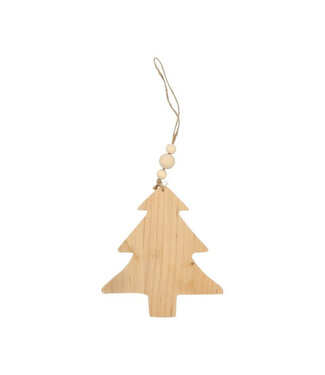 4A Ornement de sapin de Noël en bois naturel | Longueur 10 centimètres | Par 12 pièces