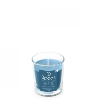 4A Bougie parfumée bleue en verre Sunrise | Diamètre 7 centimètres | Hauteur 7,5 centimètres | Par 6 pièces